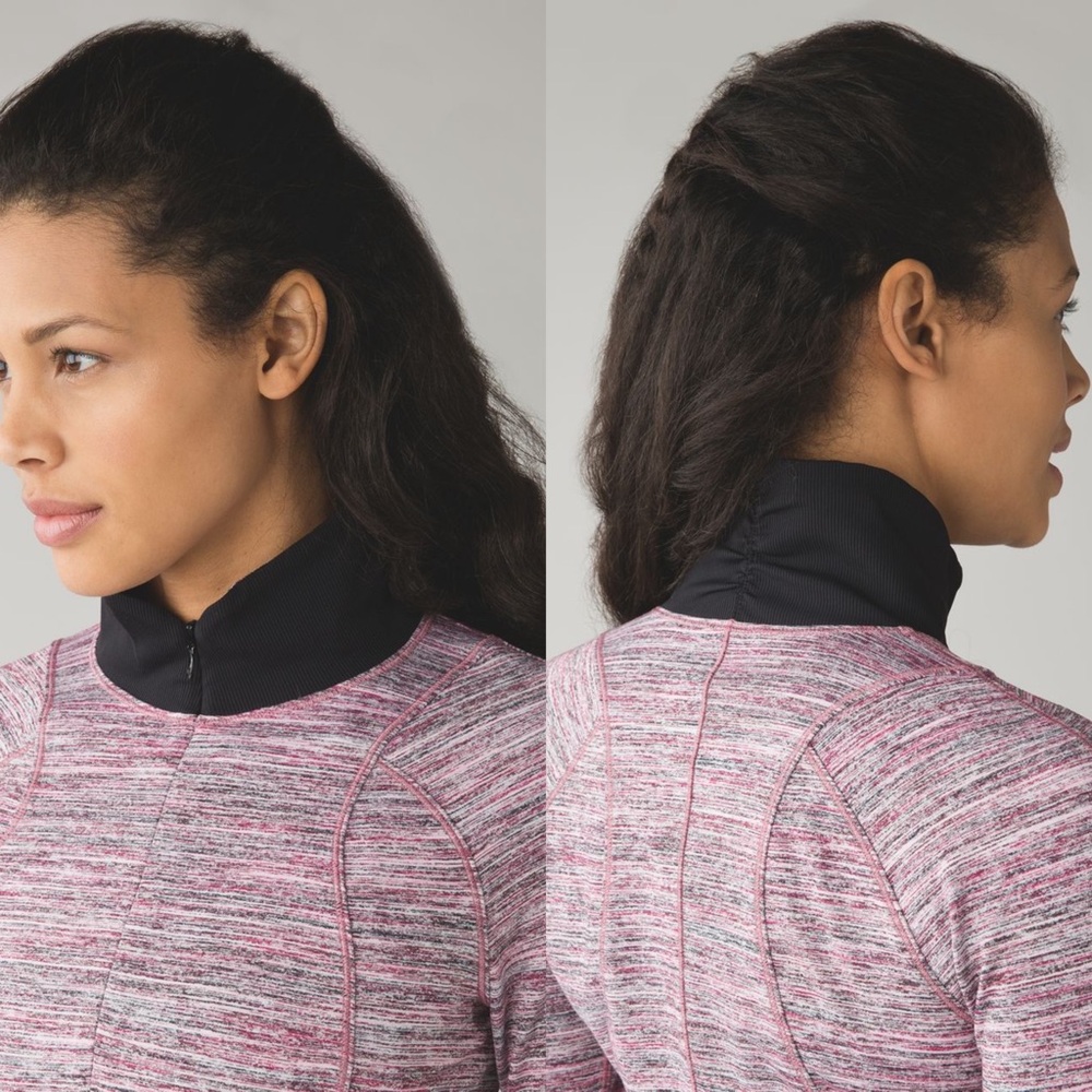 Lululemon Runderful 1/2 Zip Space Dye Camo Berry Rumble Multi Workout Jacket - Picture 2 of 13